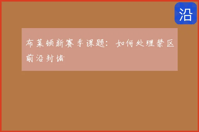 布莱顿新赛季课题:如何处理禁区前沿封堵